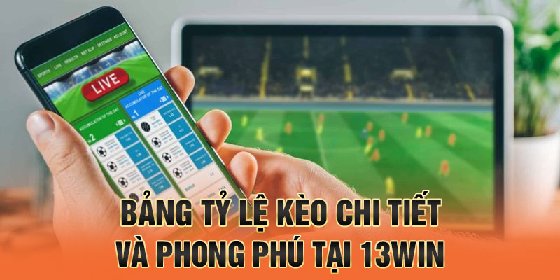 Bảng tỷ lệ kèo chi tiết và phong phú tại 13win